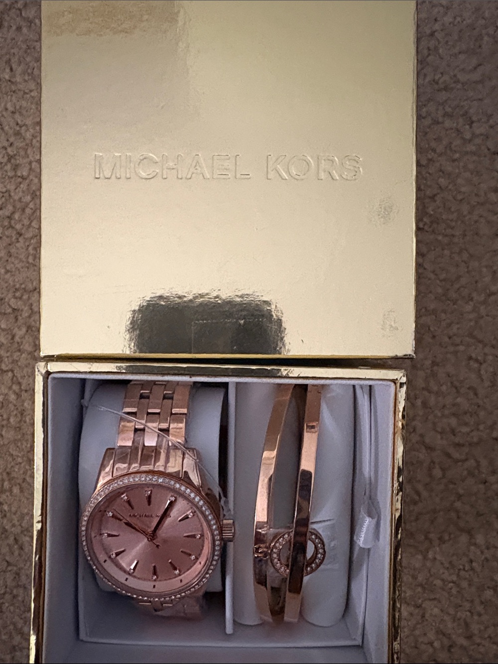 Michael Kors Rose Gold Watch and Bracelet Trio - Picture 1 of 3